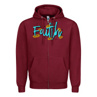 Burgundy faith Zipper Hoodie - MaliasSmallBusiness