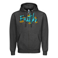 Charcoal Heather faith Zipper Hoodie - MaliasSmallBusiness