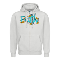 Dove Grey faith Zipper Hoodie - MaliasSmallBusiness