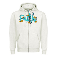 Oatmeal Heather faith Zipper Hoodie - MaliasSmallBusiness