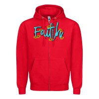 Red faith Zipper Hoodie - MaliasSmallBusiness