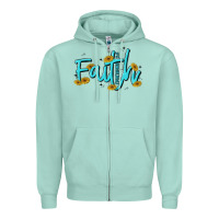 Seafoam faith Zipper Hoodie - MaliasSmallBusiness