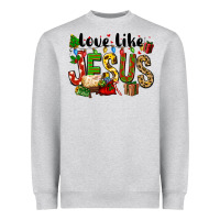 Heather Grey Christmas love like jesus Heavyweight Sweatshirt - FaDigitalArtStudio