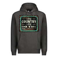 Charcoal Heather a little country a little rock n roll Premium Hoodie - AdoDesignShop
