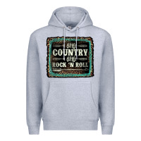 Heather Grey a little country a little rock n roll Premium Hoodie - AdoDesignShop