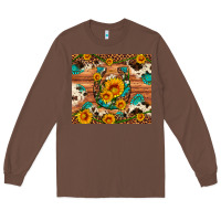Chestnut sunflower gemstone leopard cowhide horseshoe Long Sleeve Tee - Artiststas