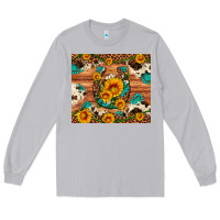 Moon Dust sunflower gemstone leopard cowhide horseshoe Long Sleeve Tee - Artiststas