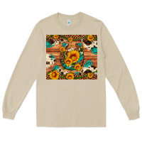Mushroom sunflower gemstone leopard cowhide horseshoe Long Sleeve Tee - Artiststas