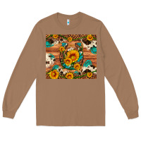 Toasted Coconut sunflower gemstone leopard cowhide horseshoe Long Sleeve Tee - Artiststas