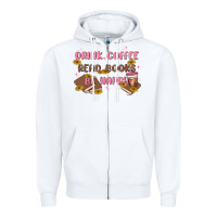 White drink coffee read books be happy Zipper Hoodie - MaliasSmallBusiness