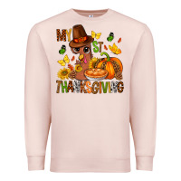 Pale Pink my first thanksgiving bbs Premium Sweatshirt - BundleAndBundleShop