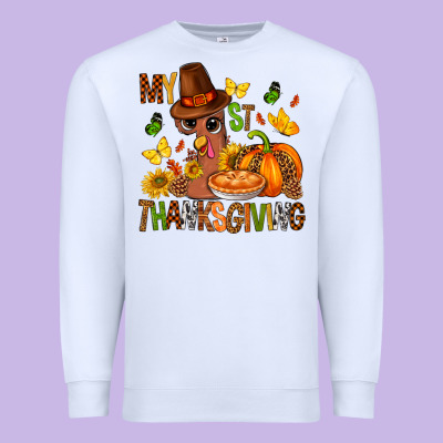 My First Thanksgiving Bbs Premium Sweatshirt Designed By Bundleandbundleshop