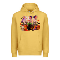 Antique Gold halloween pigs Premium Hoodie - RanaPortraitStore