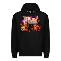 Black halloween pigs Premium Hoodie - RanaPortraitStore