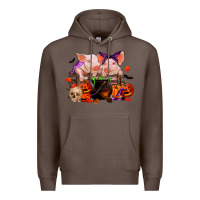 Coffee halloween pigs Premium Hoodie - RanaPortraitStore