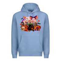 Colony Blue halloween pigs Premium Hoodie - RanaPortraitStore