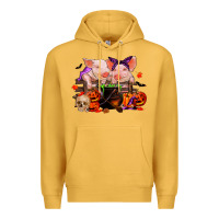 Mustard halloween pigs Premium Hoodie - RanaPortraitStore