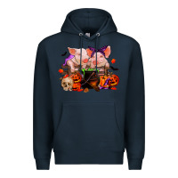 Navy halloween pigs Premium Hoodie - RanaPortraitStore