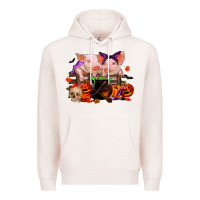 Pale Pink halloween pigs Premium Hoodie - RanaPortraitStore