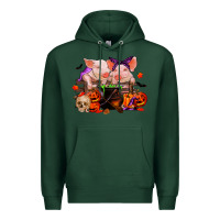Sports Green halloween pigs Premium Hoodie - RanaPortraitStore