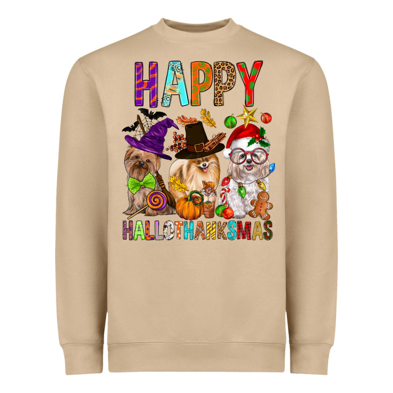 Happy Hallothankmas Dog Heavyweight Sweatshirt by FaDigitalArtStudio | Teevron