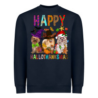 Navy Happy hallothankmas dog Heavyweight Sweatshirt - FaDigitalArtStudio