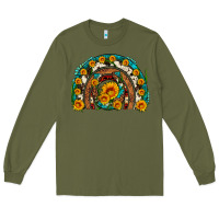 Army Green sunflower gemstone leopard cowhide horseshoe rainbow Long Sleeve Tee - Artiststas