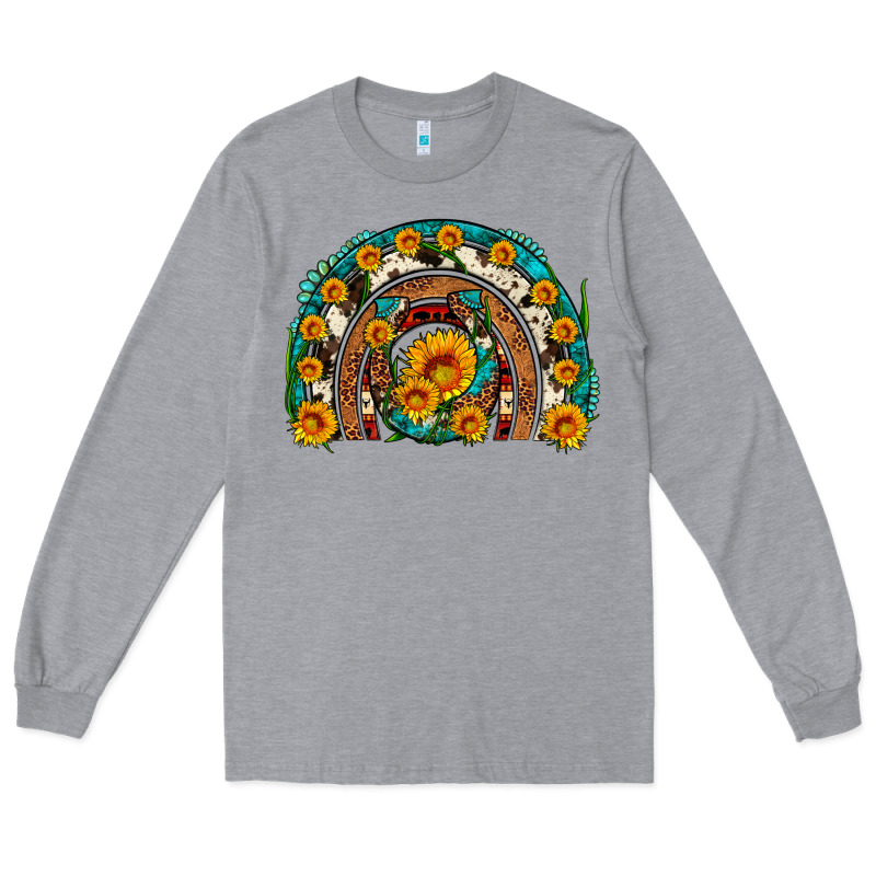 Sunflower Gemstone Leopard Cowhide Horseshoe Rainbow Long Sleeve Tee by Artiststas | Teevron