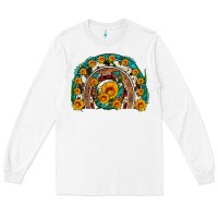 White sunflower gemstone leopard cowhide horseshoe rainbow Long Sleeve Tee - Artiststas