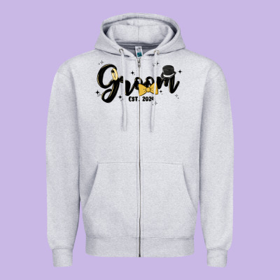 Groom Zipper Hoodie Designed By Maliassmallbusiness