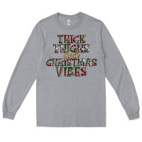 Heather Grey thick thighs and Christmas vibes Long Sleeve Tee - AdoDesignShop