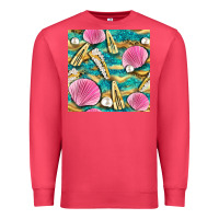 Cardinal hair clasp and sea shells with leopard beach seamless pattern bbs Premium Sweatshirt - BundleAndBundleShop