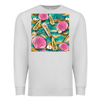 Dove Grey hair clasp and sea shells with leopard beach seamless pattern bbs Premium Sweatshirt - BundleAndBundleShop