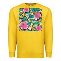 Lemon hair clasp and sea shells with leopard beach seamless pattern bbs Premium Sweatshirt - BundleAndBundleShop
