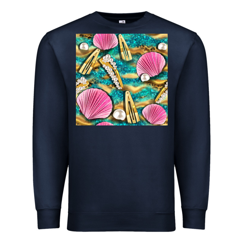 Hair Clasp And Sea Shells With Leopard Beach Seamless Pattern Bbs Premium Sweatshirt by BundleAndBundleShop | Teevron