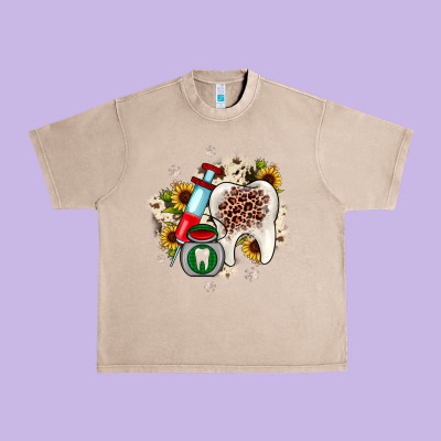 Christmas Dental Sunflower Urban Heavy Tee Designed By Jahusdesignshop