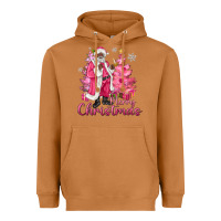 Meerkat Pink Merry Christmas Black Santa Heavyweight Hoodie - MaliasSmallBusiness