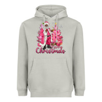Moon Dust Pink Merry Christmas Black Santa Heavyweight Hoodie - MaliasSmallBusiness