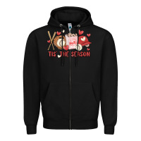 Black tis the season baseball Zipper Hoodie - MaliasSmallBusiness