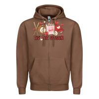 Chestnut tis the season baseball Zipper Hoodie - MaliasSmallBusiness