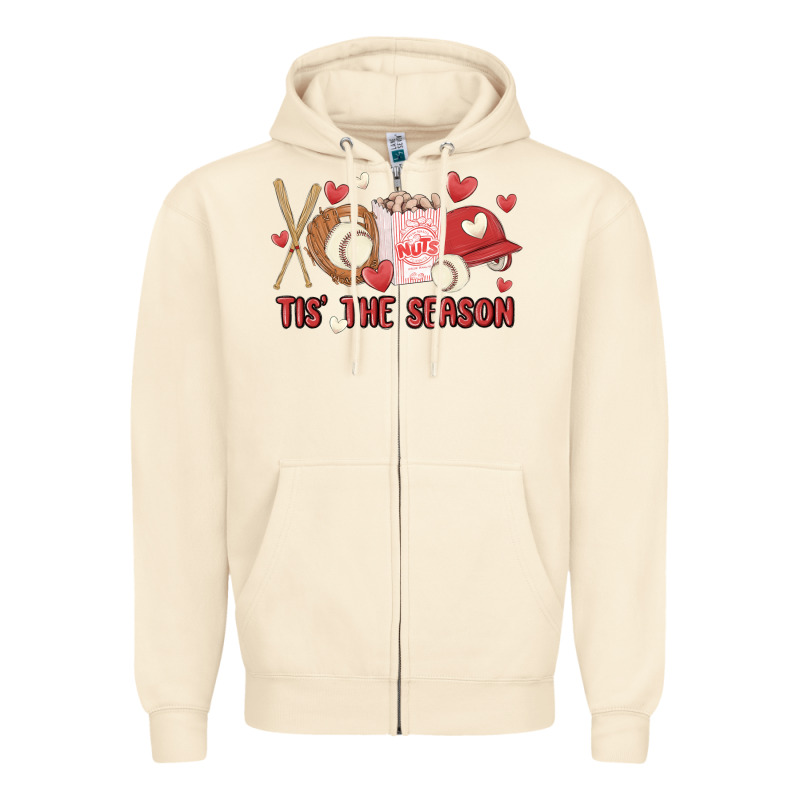 Tis The Season Baseball Zipper Hoodie by MaliasSmallBusiness | Teevron