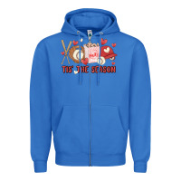True Royal tis the season baseball Zipper Hoodie - MaliasSmallBusiness
