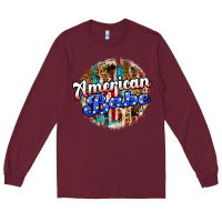 Burgundy american babe Long Sleeve Tee - JahusDesignShop
