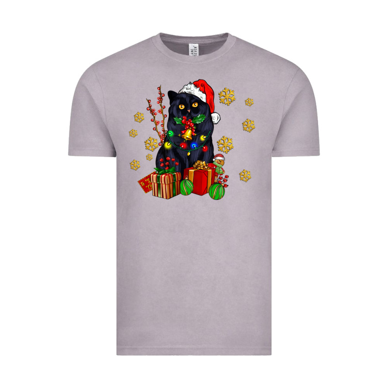 Black Cat Meowy Christmas Vintage Tee by AdoDesignShop | Teevron