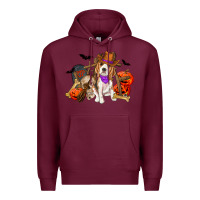 Burgundy Halloween beagle dog Premium Hoodie - RanaPortraitStore