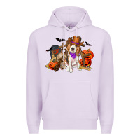 Lilac Halloween beagle dog Premium Hoodie - RanaPortraitStore