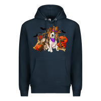 Navy Halloween beagle dog Premium Hoodie - RanaPortraitStore