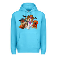 Ocean Blue Halloween beagle dog Premium Hoodie - RanaPortraitStore