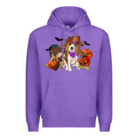 Purple Halloween beagle dog Premium Hoodie - RanaPortraitStore