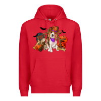Red Halloween beagle dog Premium Hoodie - RanaPortraitStore